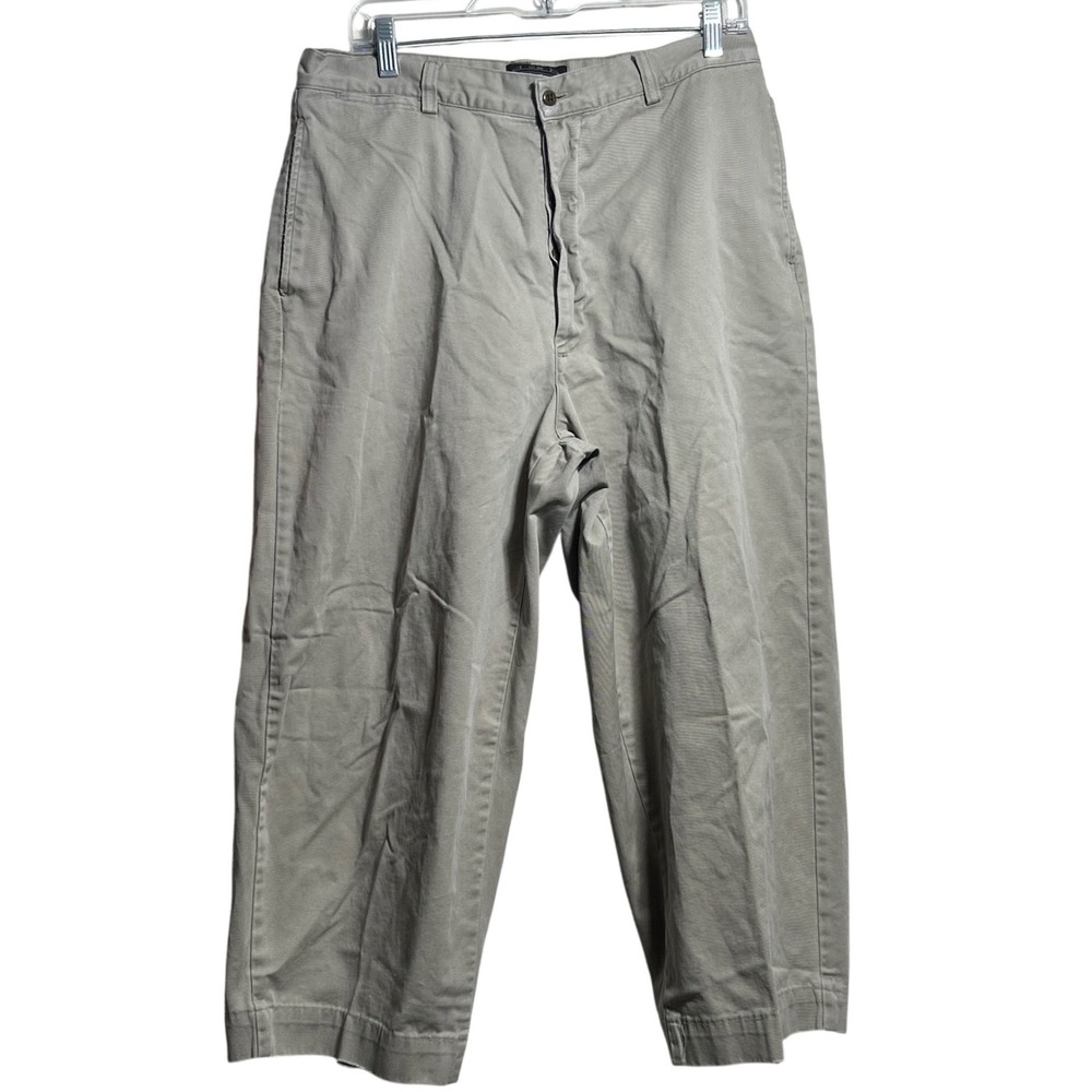 RRL Ralph Lauren Khaki 32 Chino Pants Made in USA Button Fly SEE MEASUREMENTS